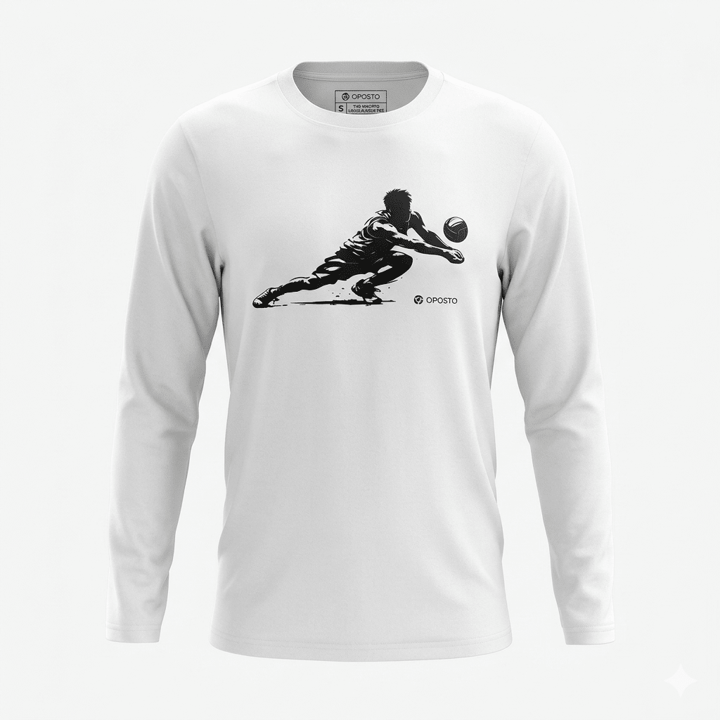 POLERA MANGA LARGA ESTAMPADA BLANCO - VOLLEYBALL I6000N0013