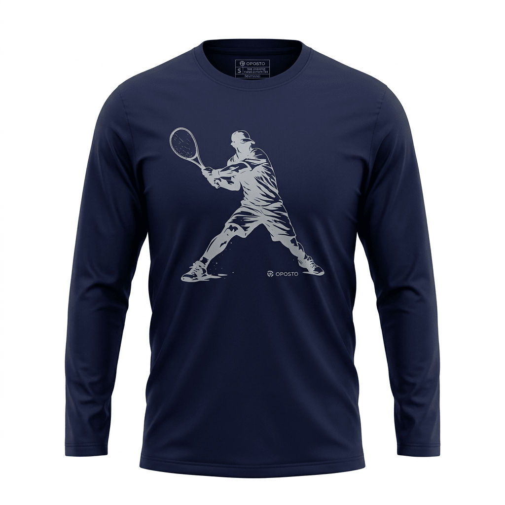 POLERA MANGA LARGA ESTAMPADA AZUL MARINO - TENIS I6000N0793