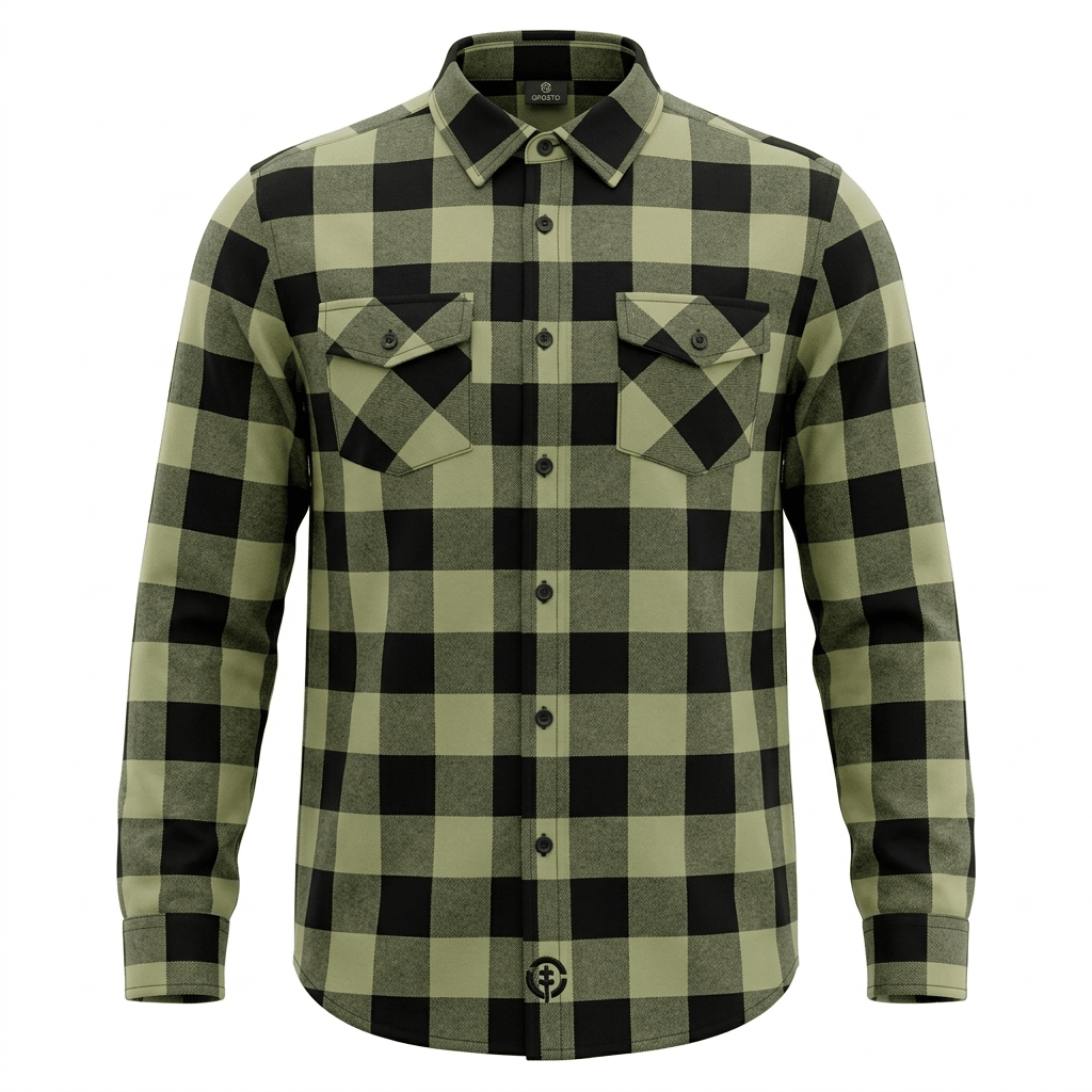 CAMISA MANGA LARGA LEÑADORA VERDE OLIVA I6000N0133