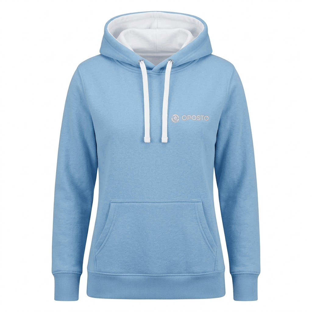 POLERON CON CAPUCHA BICOLOR MUJER CELESTE LI003N0703