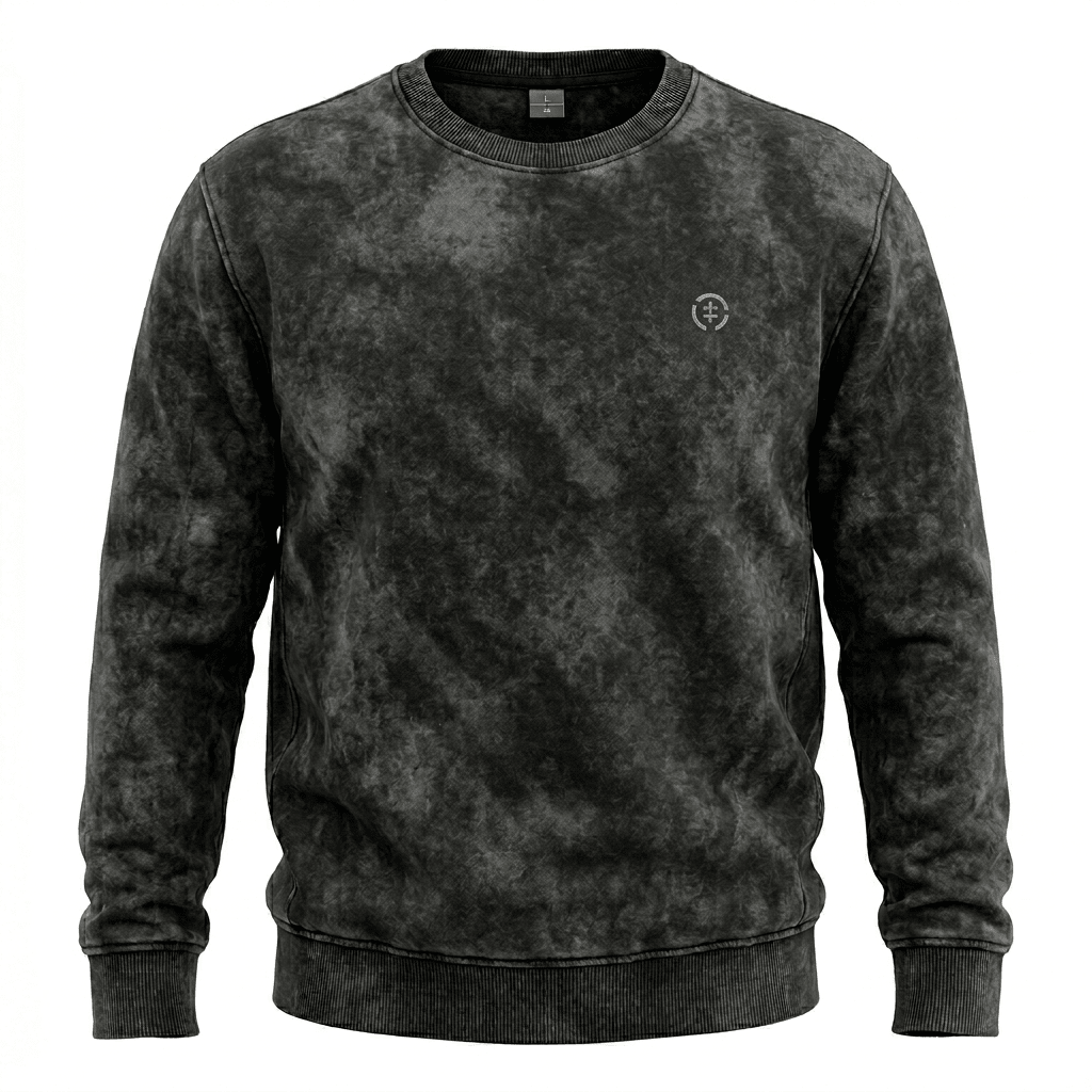 POLERON ACID WASH HOMBRE NEGRO I6000N0094
