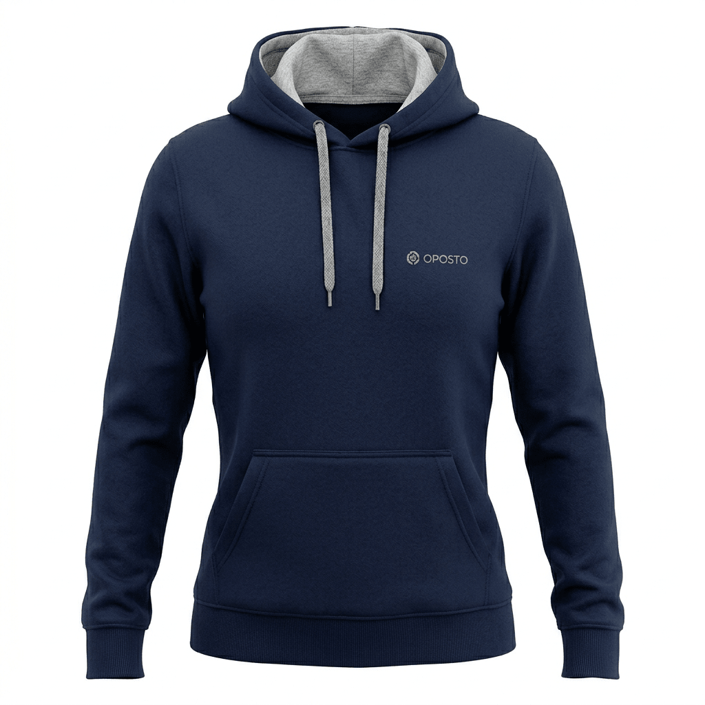 POLERON CON CAPUCHA BICOLOR MUJER AZUL MARINO LI003N0793