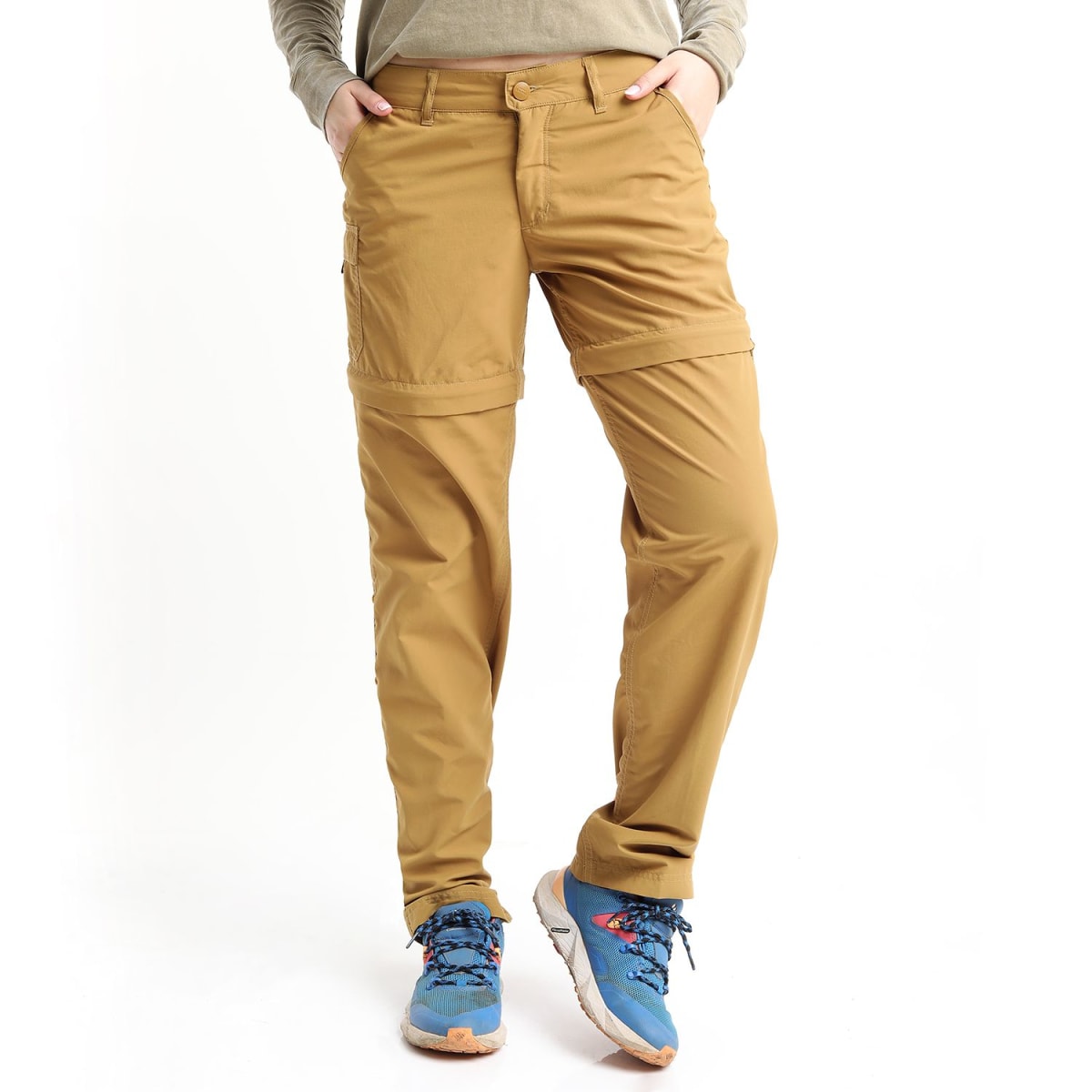 PANTALON CARGO DESMONTABLE PARA MUJER MOSTAZA LI200N0271