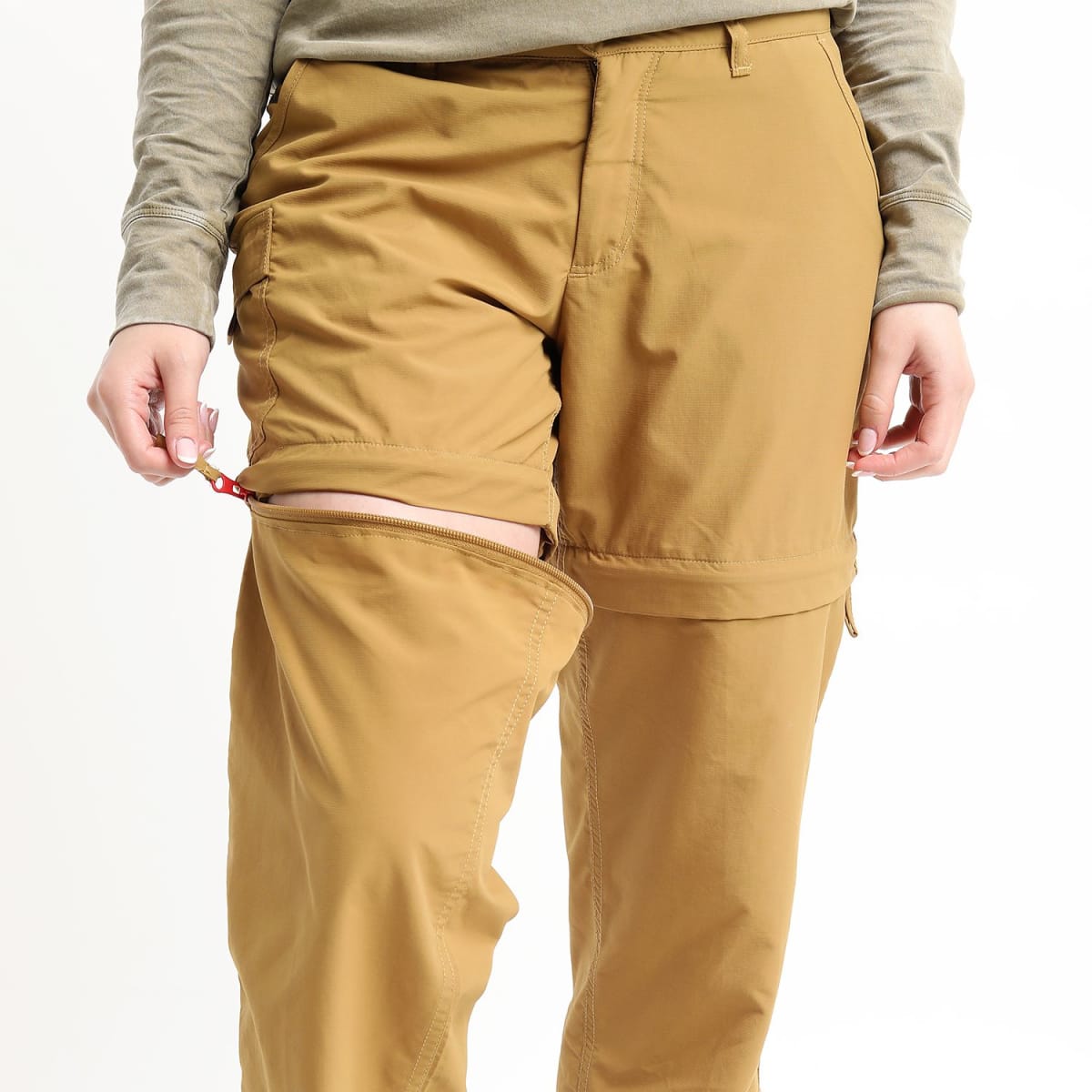 PANTALON CARGO DESMONTABLE PARA MUJER MOSTAZA LI200N0274