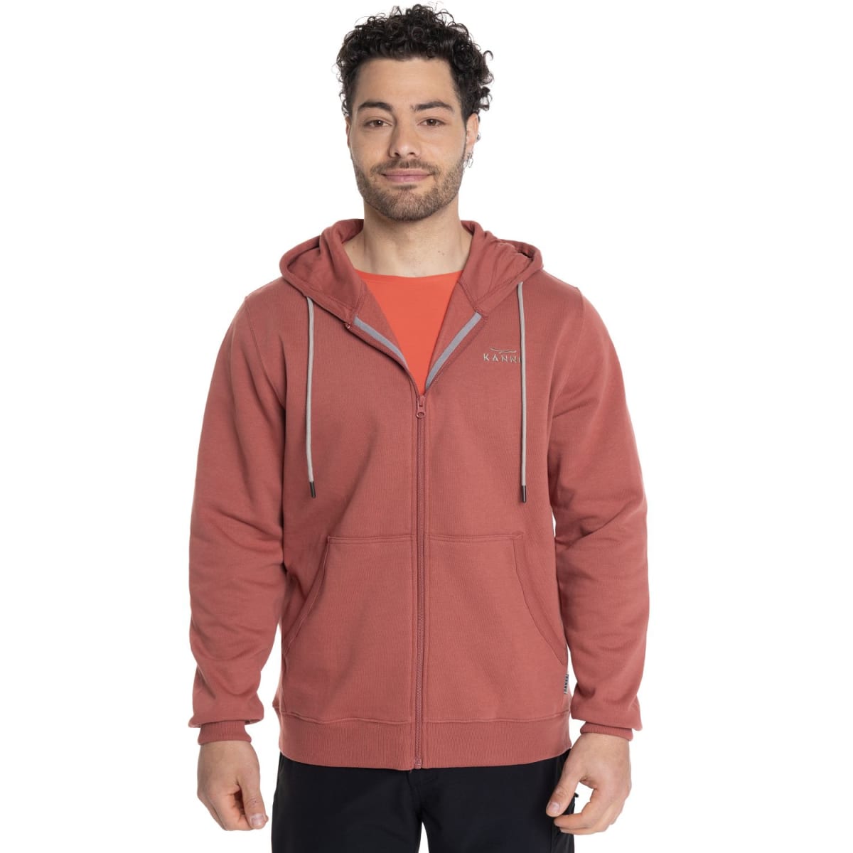 POLERON FLEECE COIGUE HOMBRE LADRILLO V6102N0671