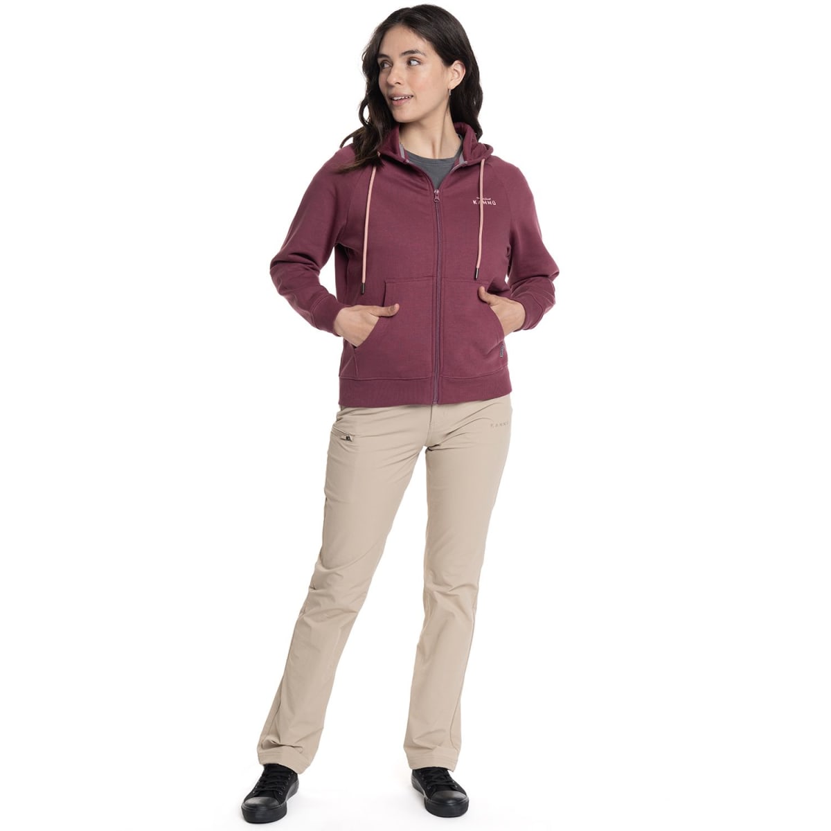 POLERON FLEECE COIGUE MUJER VINO V6502N0574