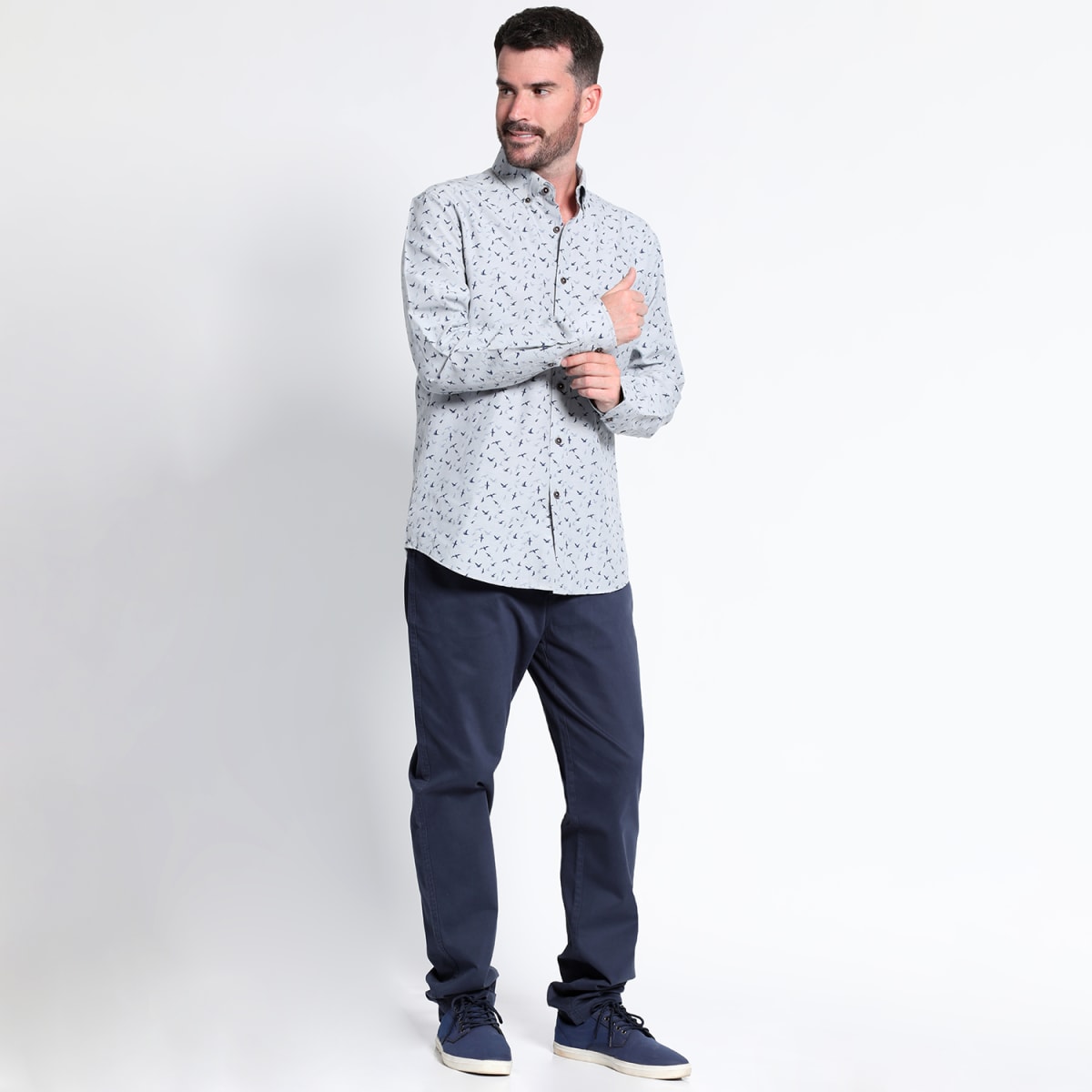 CAMISA OXFORD ESTAMPADA TALLAS EXTRA (5XL Y 6XL) I3800X0033