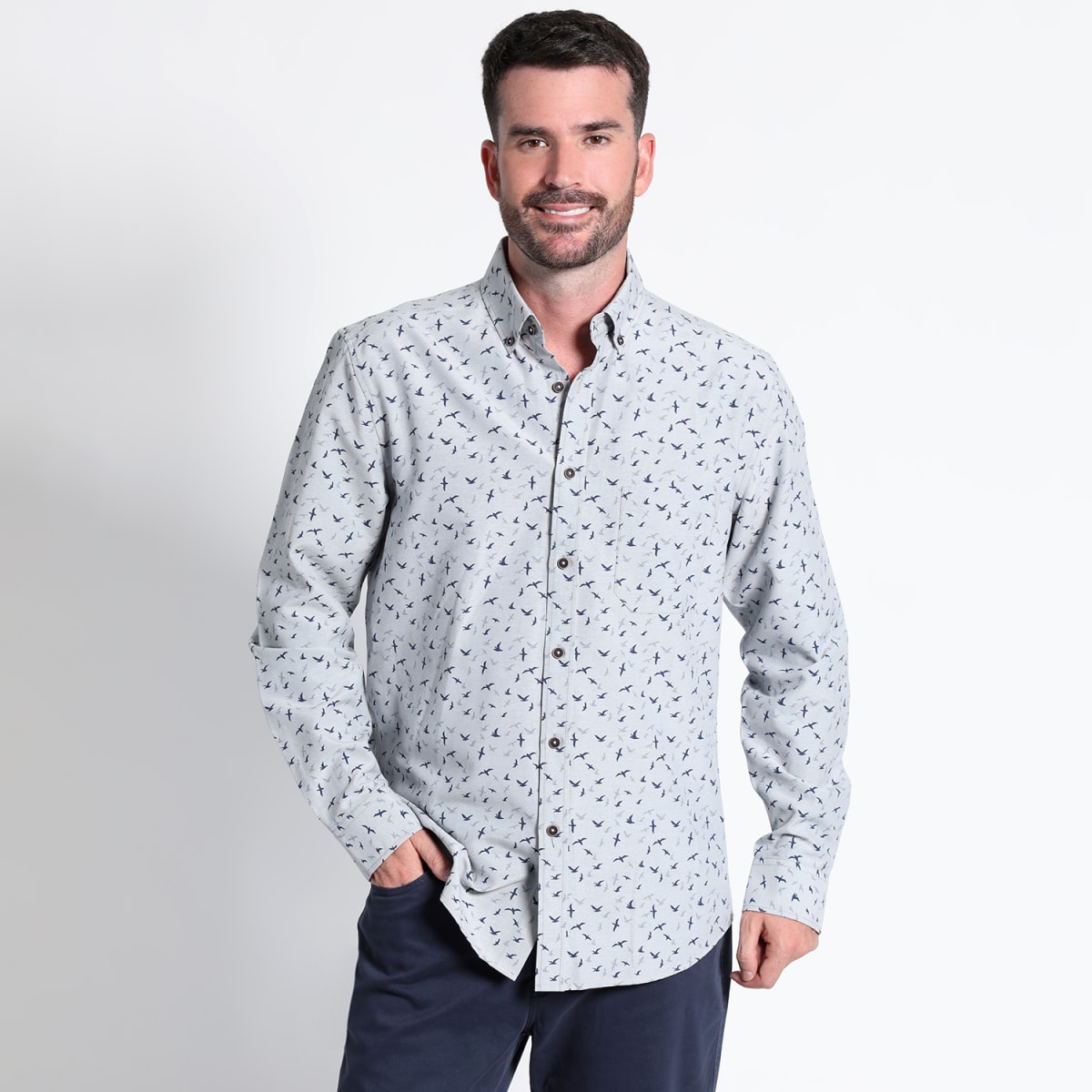 CAMISA OXFORD ESTAMPADA TALLAS EXTRA (5XL Y 6XL) I3800X0031