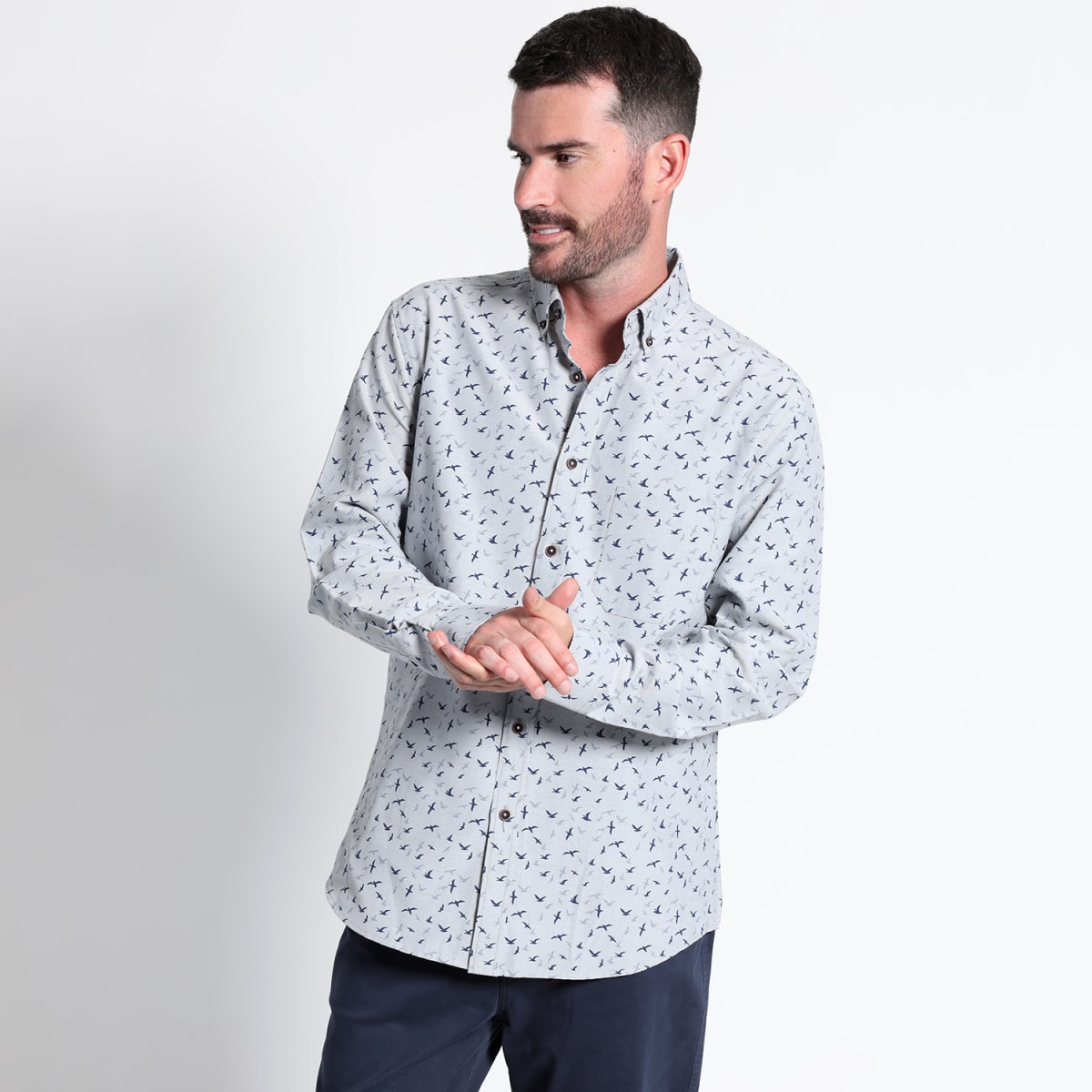CAMISA OXFORD ESTAMPADA TALLAS EXTRA (5XL Y 6XL) I3800X0032