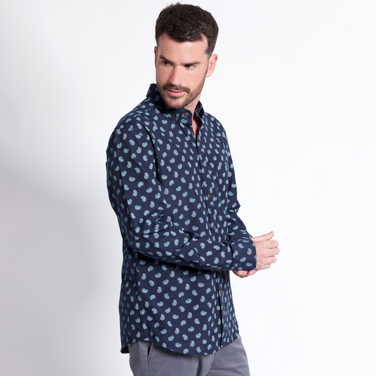 CAMISA OXFORD ESTAMPADA TALLAS EXTRA (5XL Y 6XL) I3800X0042