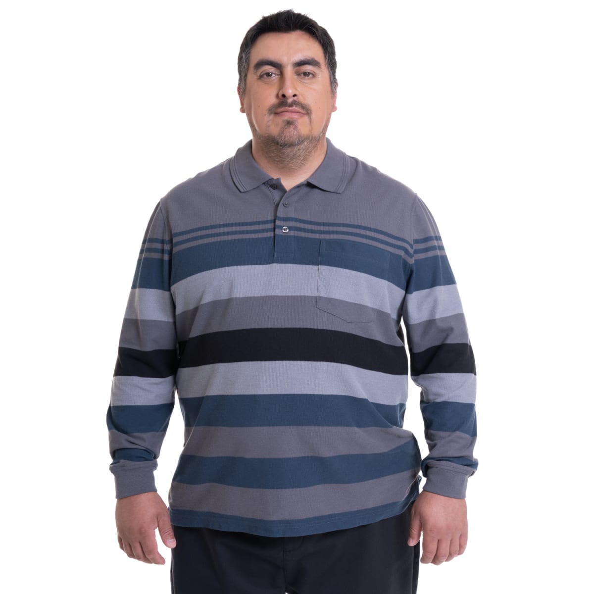 POLERA PIQUE LISTADA TALLAS EXTRA (5XL Y 6XL) I4687X0011