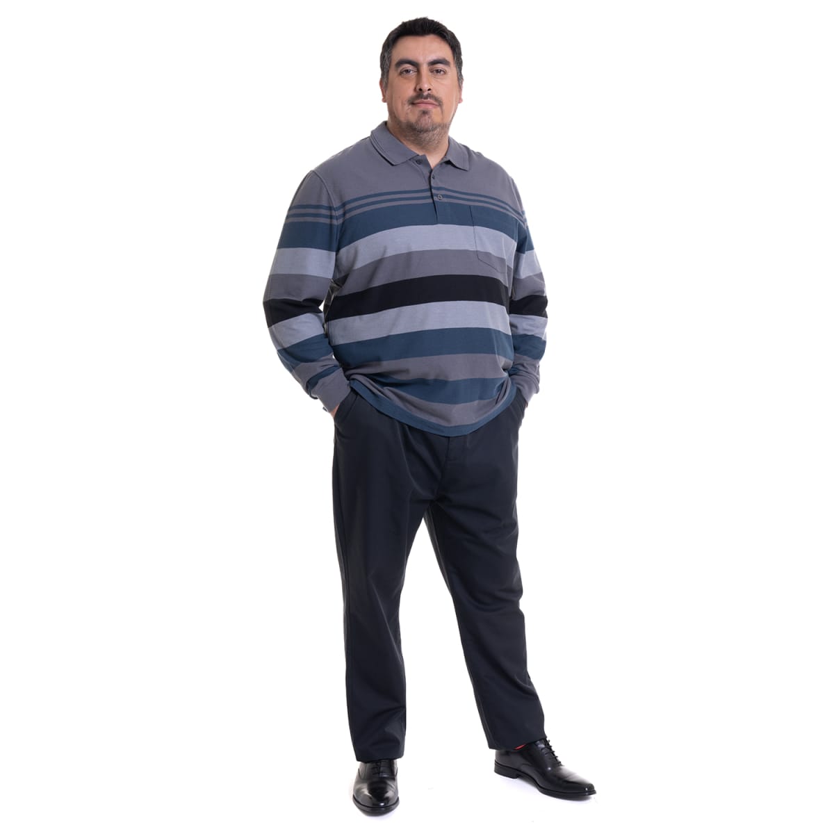 POLERA PIQUE LISTADA TALLAS EXTRA (5XL Y 6XL) I4687X0013