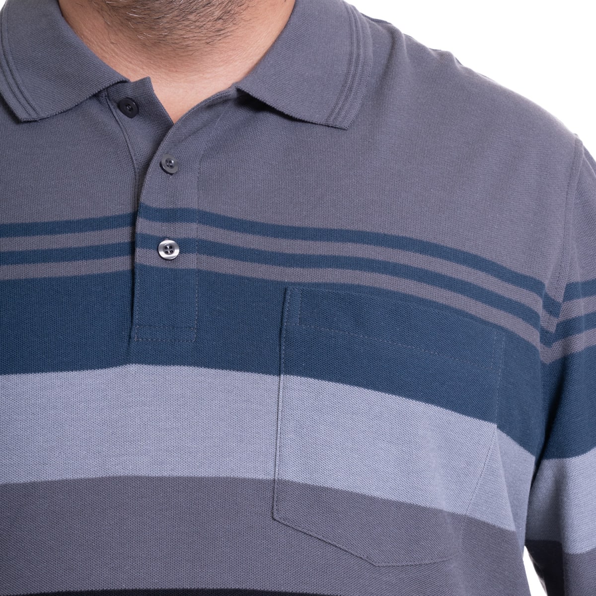 POLERA PIQUE LISTADA TALLAS EXTRA (5XL Y 6XL) I4687X0014