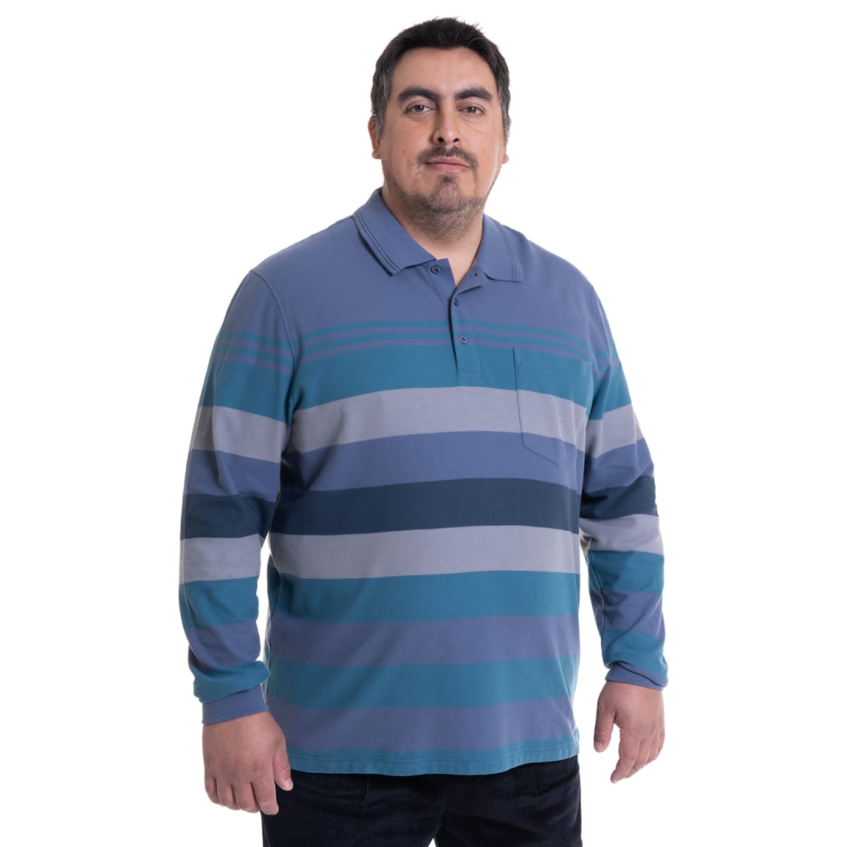 POLERA PIQUE LISTADA TALLAS EXTRA (5XL Y 6XL) I4687X0021