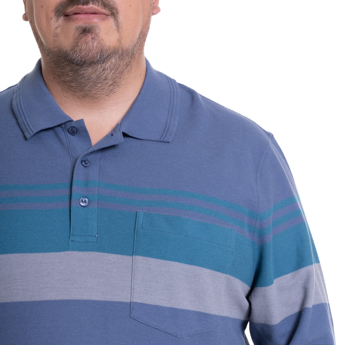 POLERA PIQUE LISTADA TALLAS EXTRA (5XL Y 6XL) I4687X0024