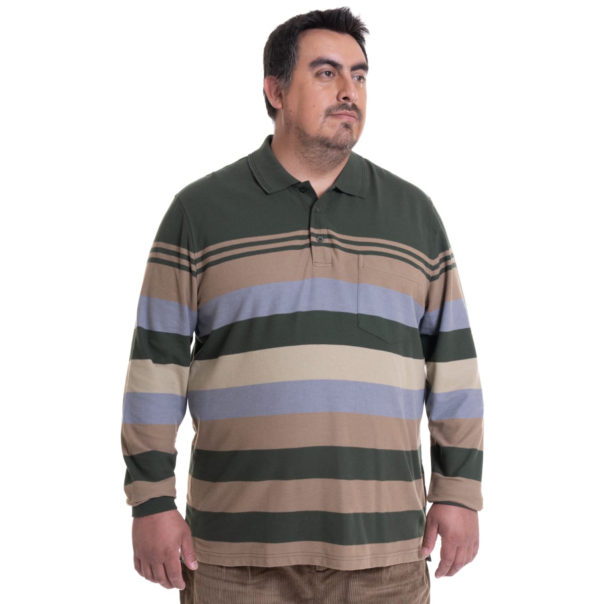 POLERA PIQUE LISTADA TALLAS EXTRA (5XL Y 6XL) I4687X0031