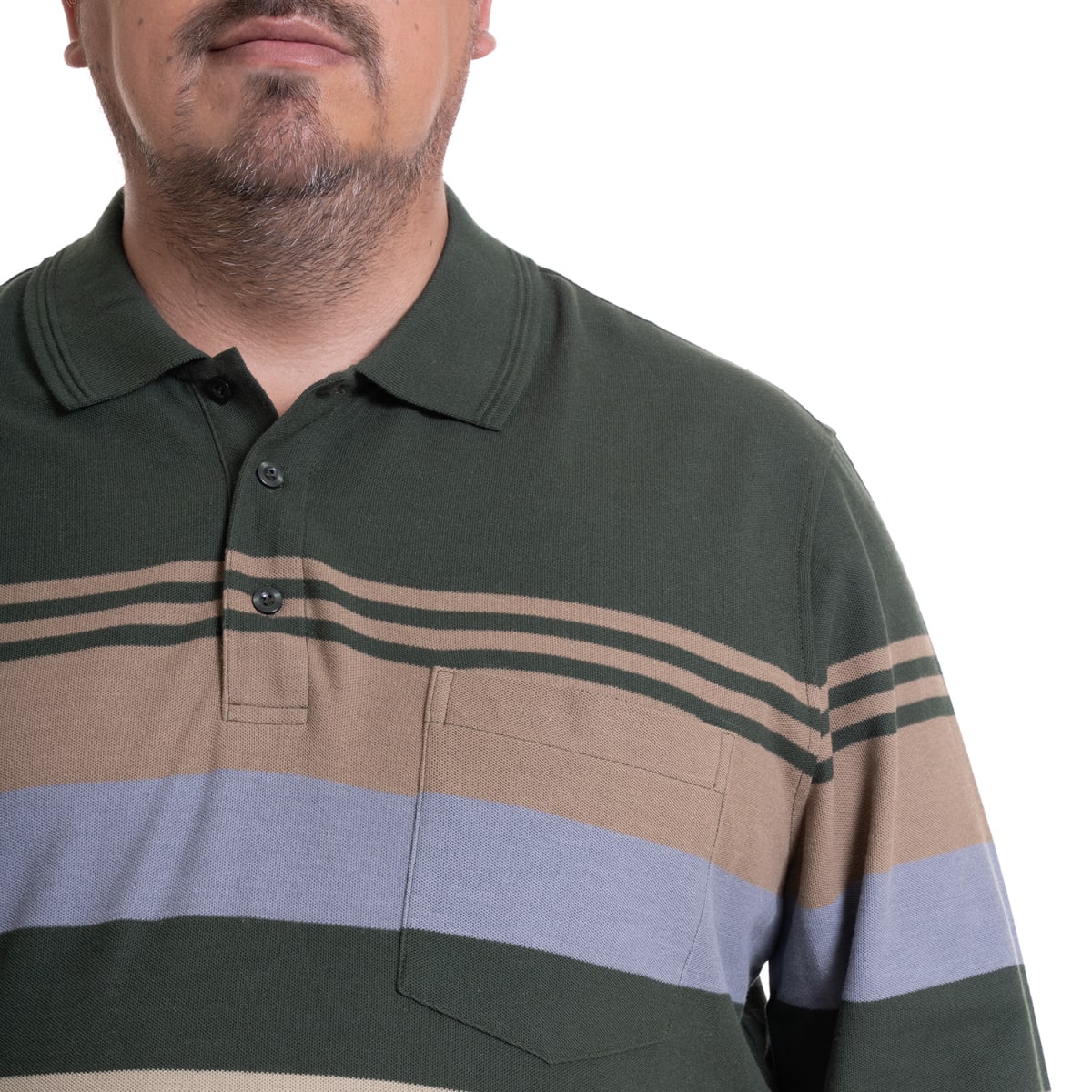 POLERA PIQUE LISTADA TALLAS EXTRA (5XL Y 6XL) I4687X0034