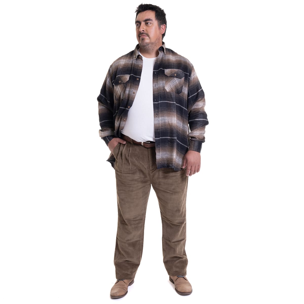 PANTALÓN COTELÉ PINZADO TALLAS GRANDES IV534E0323