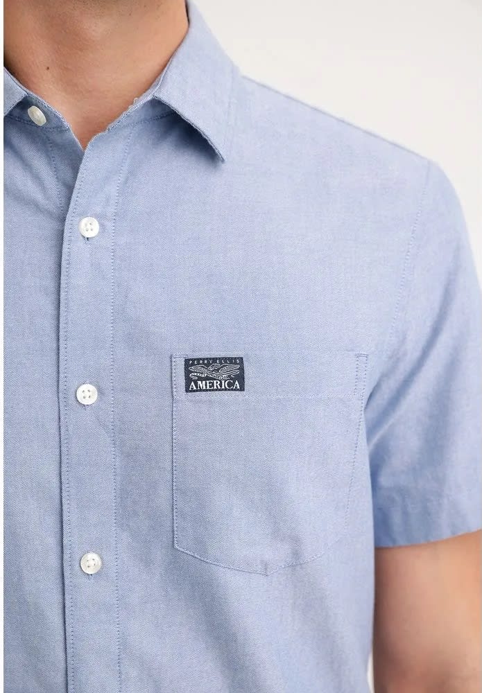 CAMISA MANGA CORTA HOMBRE OXFORD CELESTE V5002N0773