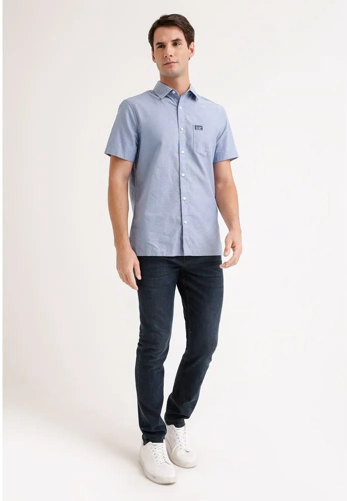 CAMISA MANGA CORTA HOMBRE OXFORD CELESTE V5002N0774