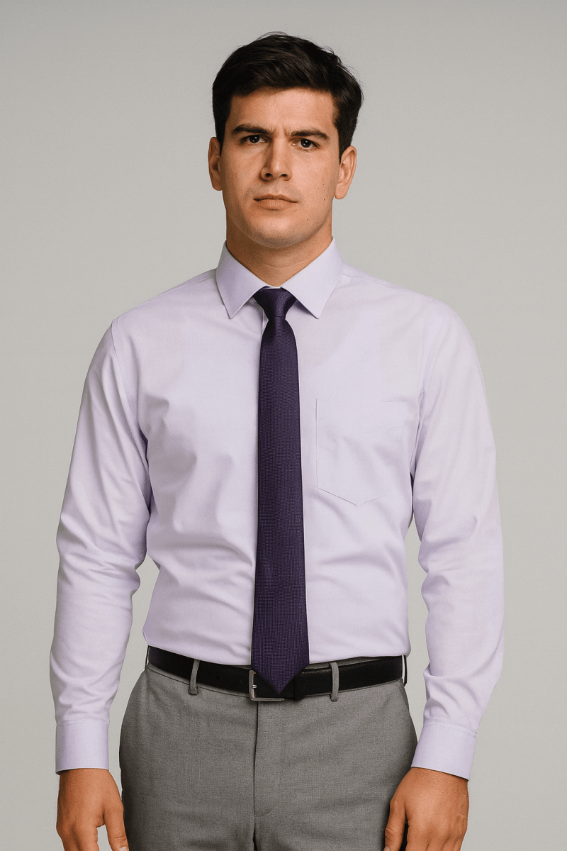 CAMISA LISA TAILORED FIT HOMBRE LILA LI060N0601