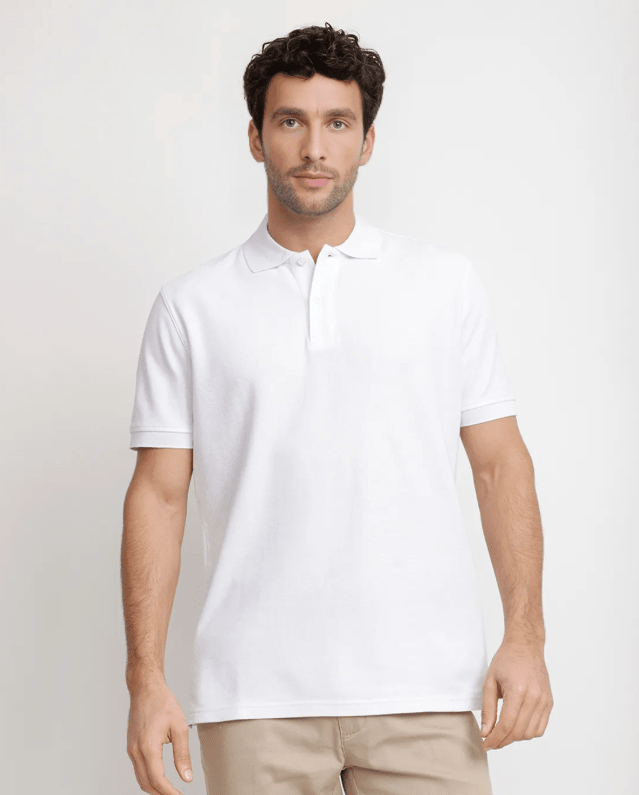 POLERA POLO PIQUÉ HOMBRE BLANCO V6000N0011