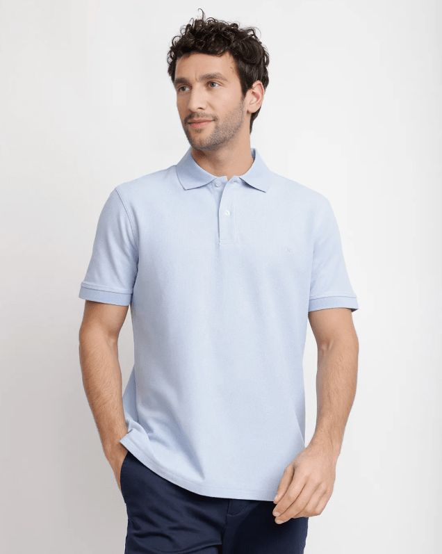POLERA POLO PIQUÉ HOMBRE CELESTE V6000N0701