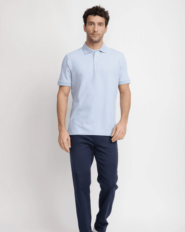 POLERA POLO PIQUÉ HOMBRE CELESTE V6000N0704