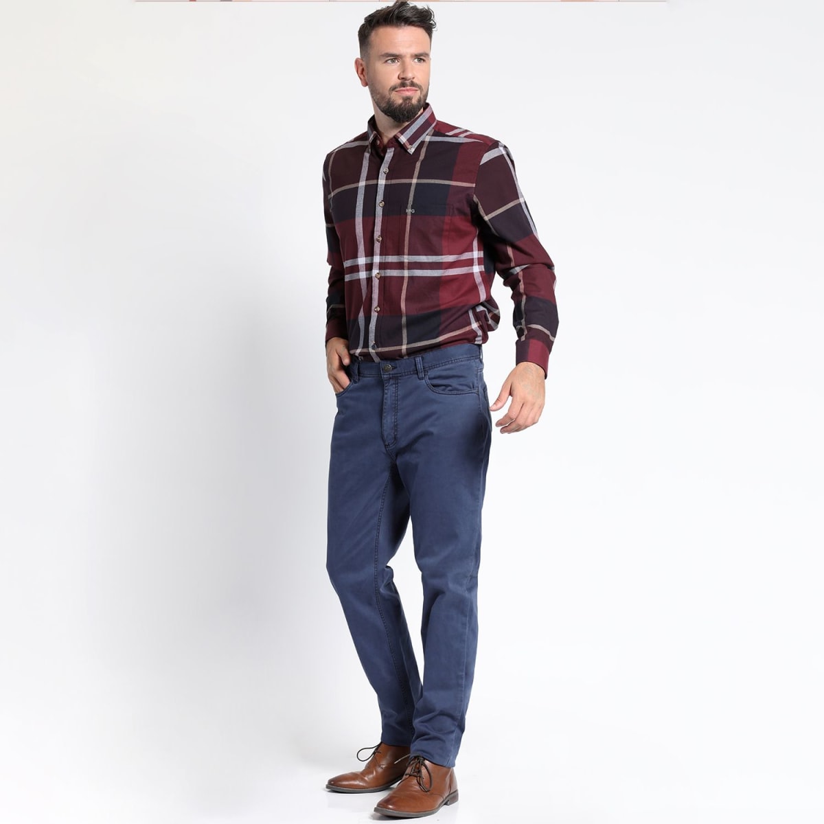 PANTALÓN HOMBRE GABARDINA 5 BOLSILLOS GARMENT DYE AZUL – ESTILO VINTAGE Y COMODIDAD MODERNA I3213N004 MGI320213N0773