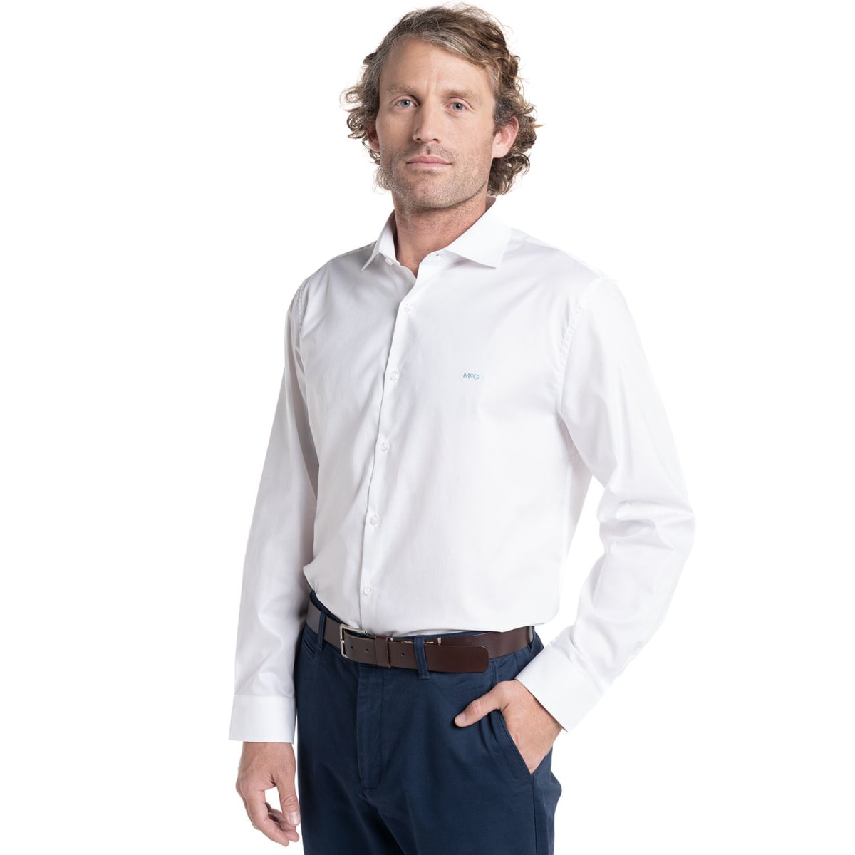 CAMISA JACQUARD PARA HOMBRE BLANCO I5101N0011