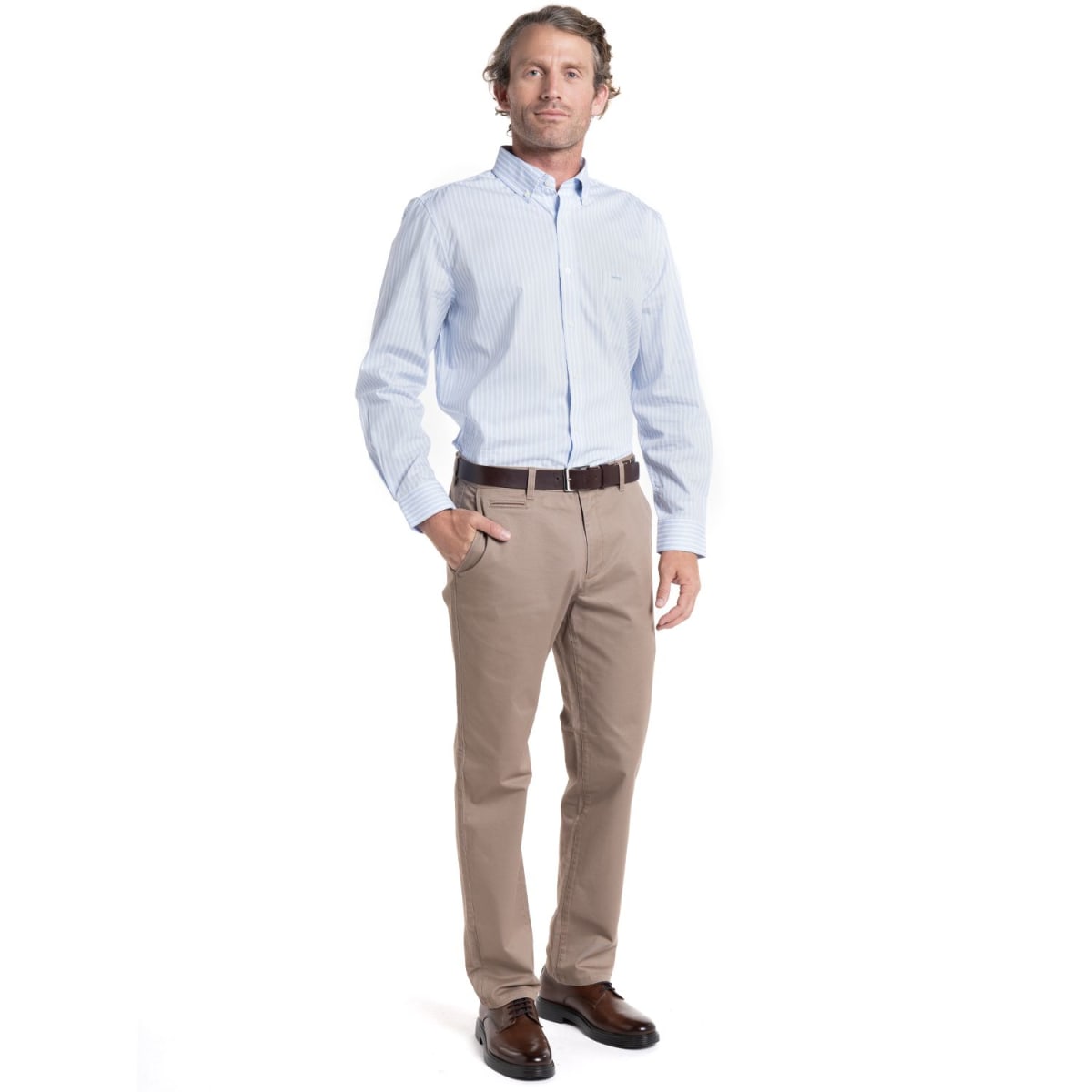 CAMISA LISTADA PARA HOMBRE CELESTE I5105N5714