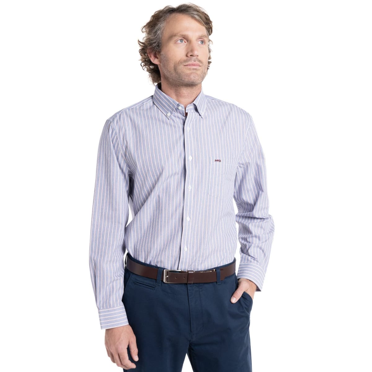 CAMISA LISTADA PARA HOMBRE AZUL MARINO I5105N5791