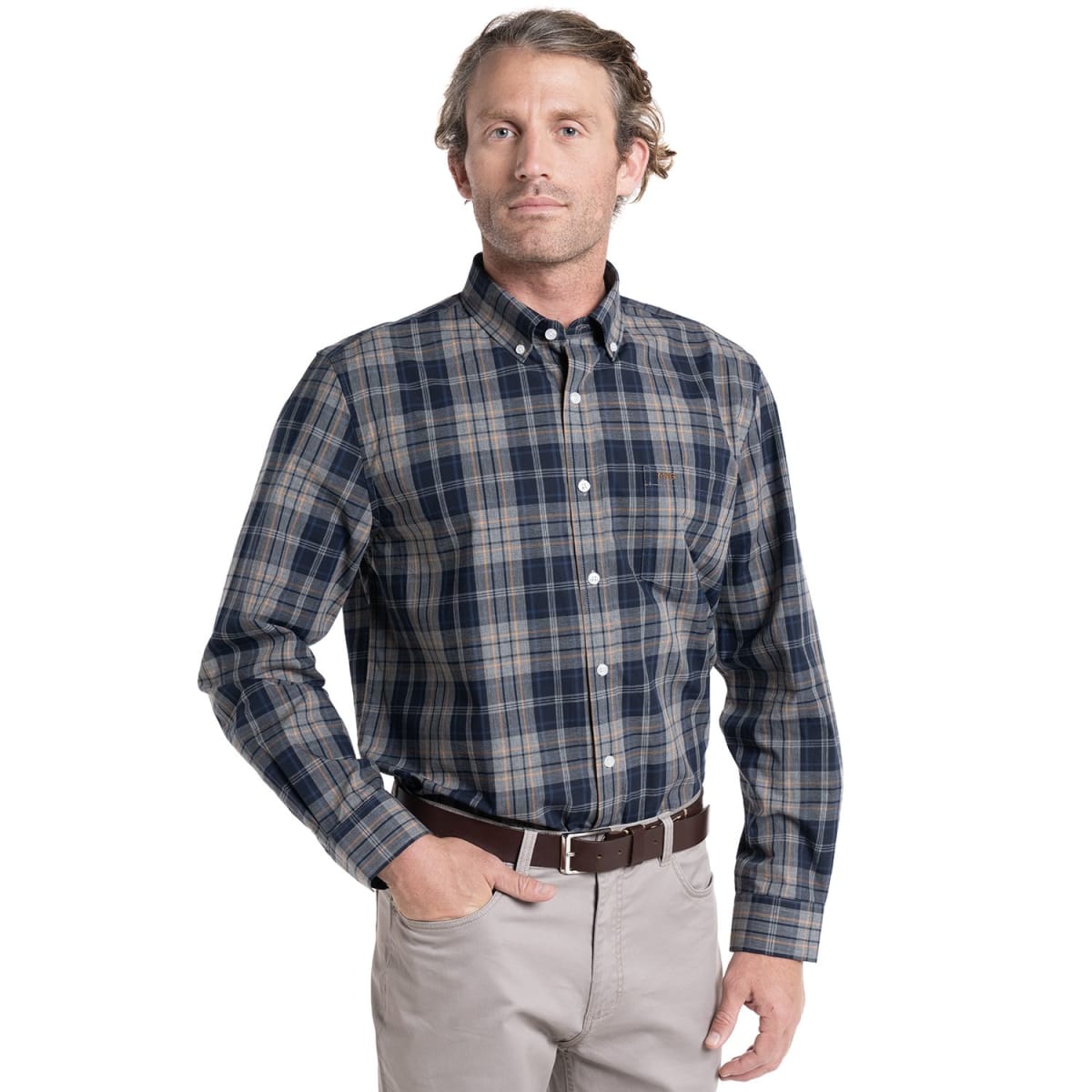 CAMISA ESCOCESA PARA HOMBRE AZUL MARINO I5140N5791