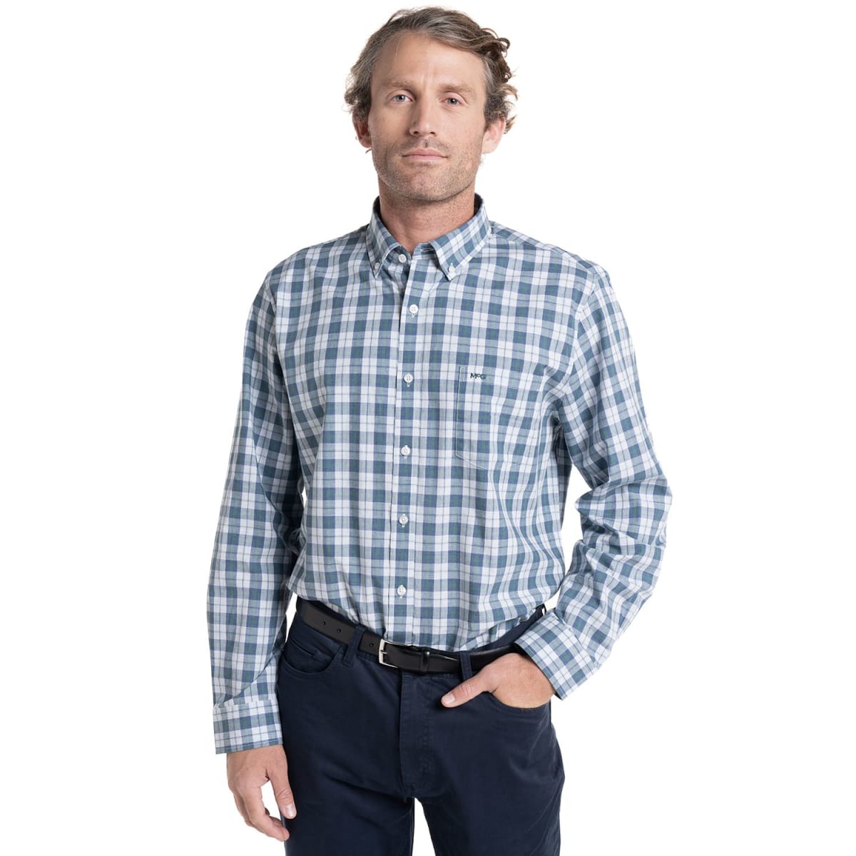 CAMISA ESCOCESA PARA HOMBRE AZUL I5140N6061