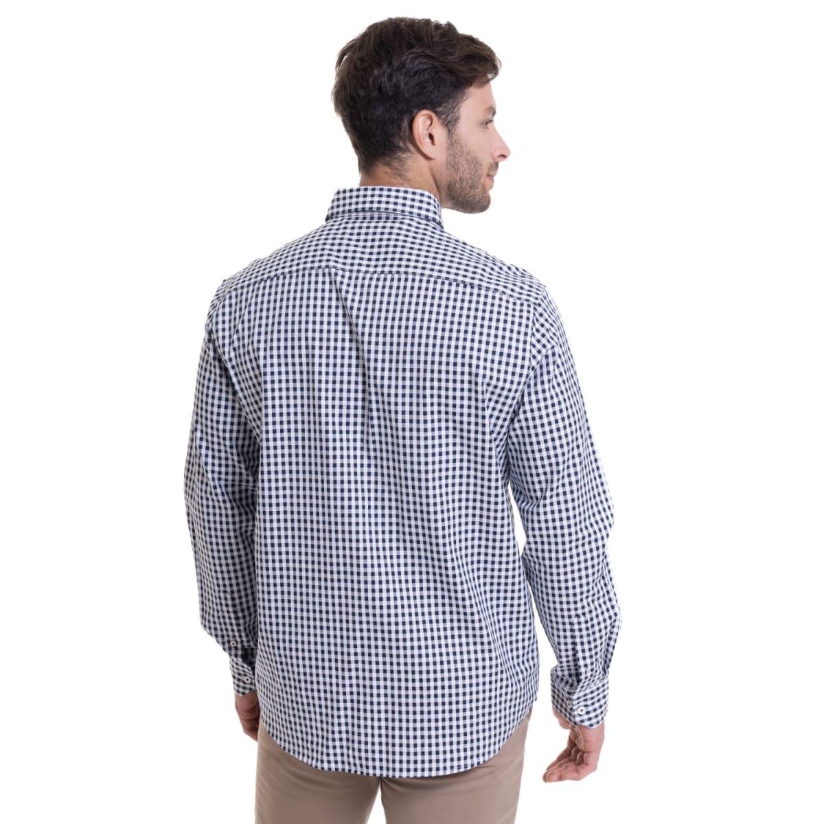 CAMISA MANGA LARGA CUADRILLÉ HOMBRE AZUL MARINO REGULAR FIT LI005N0792
