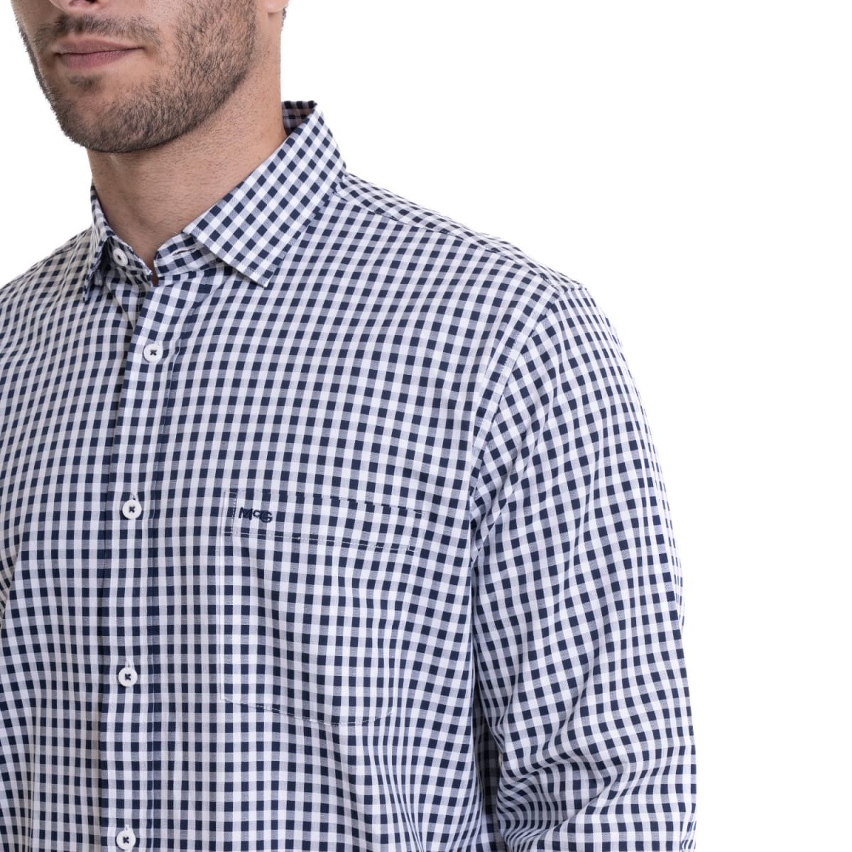 CAMISA MANGA LARGA CUADRILLÉ HOMBRE AZUL MARINO REGULAR FIT LI005N0794