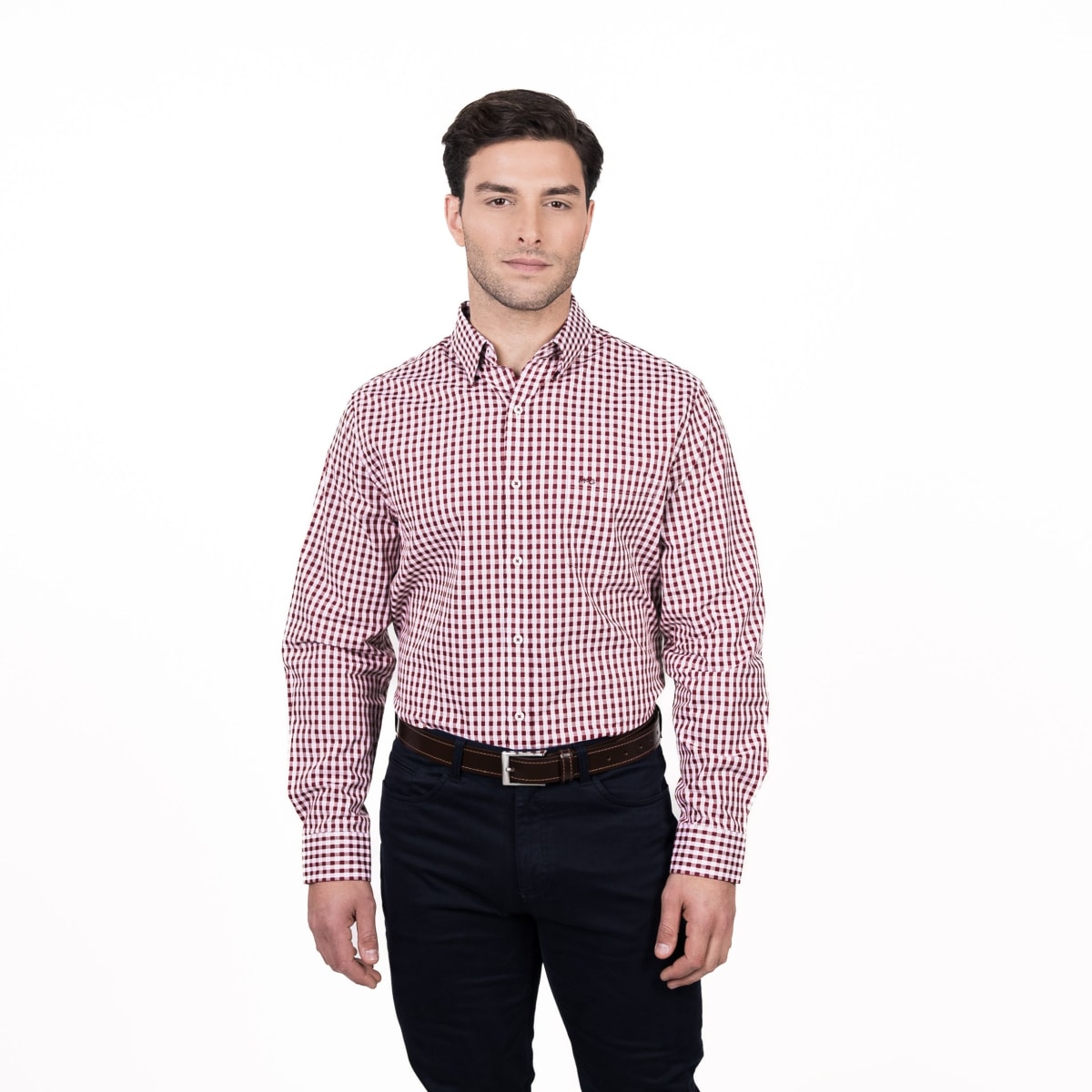 CAMISA MANGA LARGA CUADRILLÉ HOMBRE ROJO REGULAR FIT LI005N5541