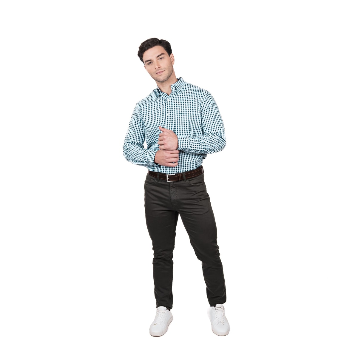 CAMISA MANGA LARGA CUADRILLÉ HOMBRE AZUL MARINO REGULAR FIT LI005N5794