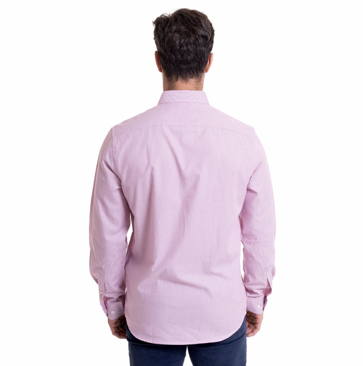 CAMISA MANGA LARGA DOBBY COMFORT FIT HOMBRE ROSADO OSCURO MGLI01016N5522
