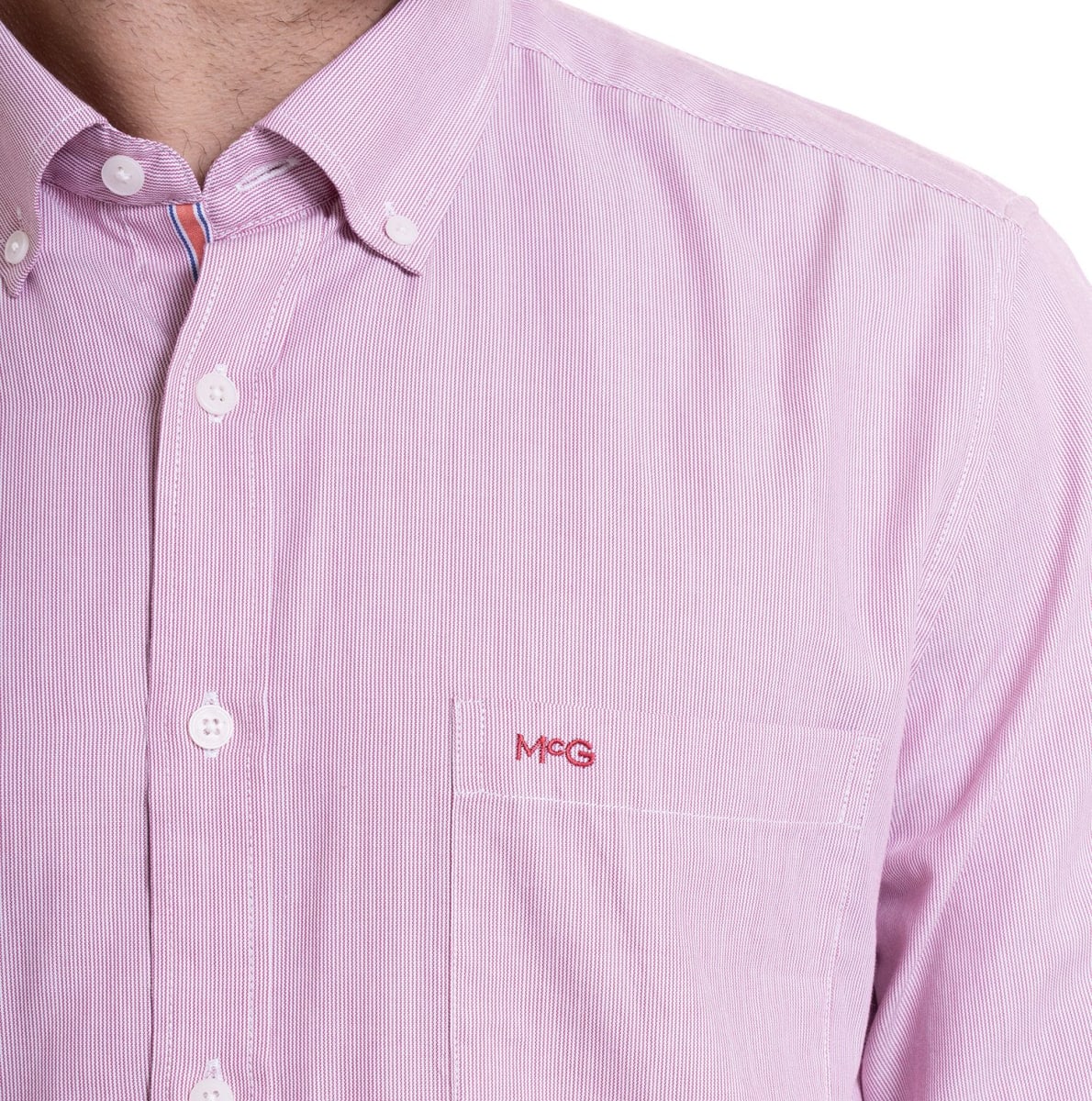 CAMISA MANGA LARGA DOBBY COMFORT FIT HOMBRE ROSADO OSCURO MGLI01016N5524