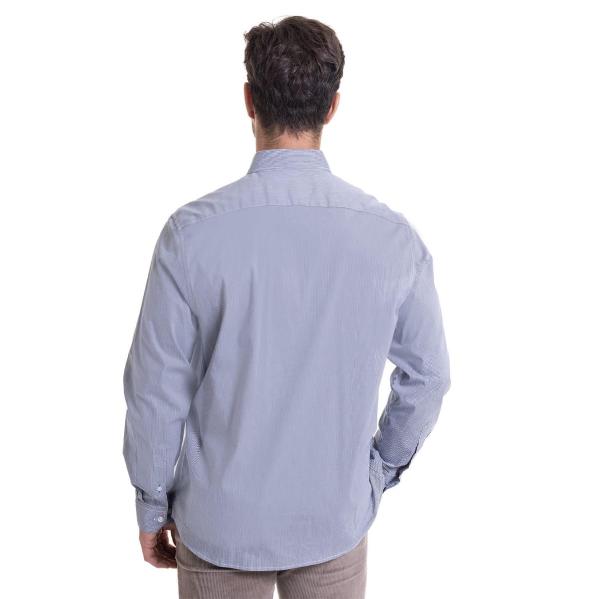 CAMISA MANGA LARGA MICRO CUADRO HOMBRE COMFORT TECH AZUL MARINO LI202N5792