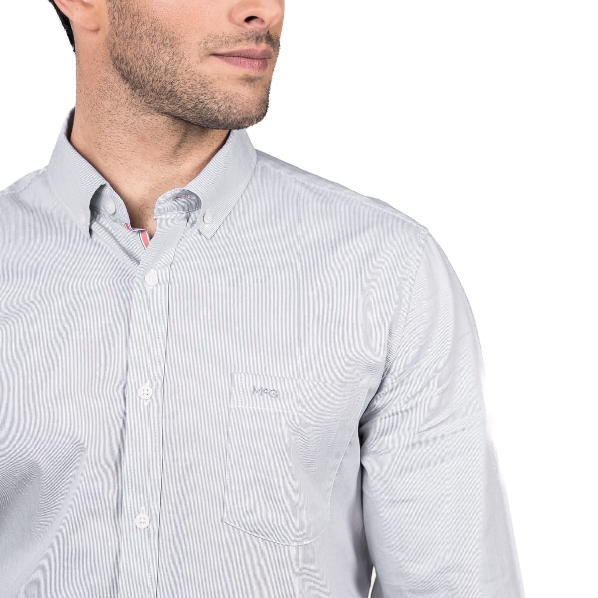 CAMISA MANGA LARGA DOBBY COMFORT FIT HOMBRE BLANCO MGLI01016N5013
