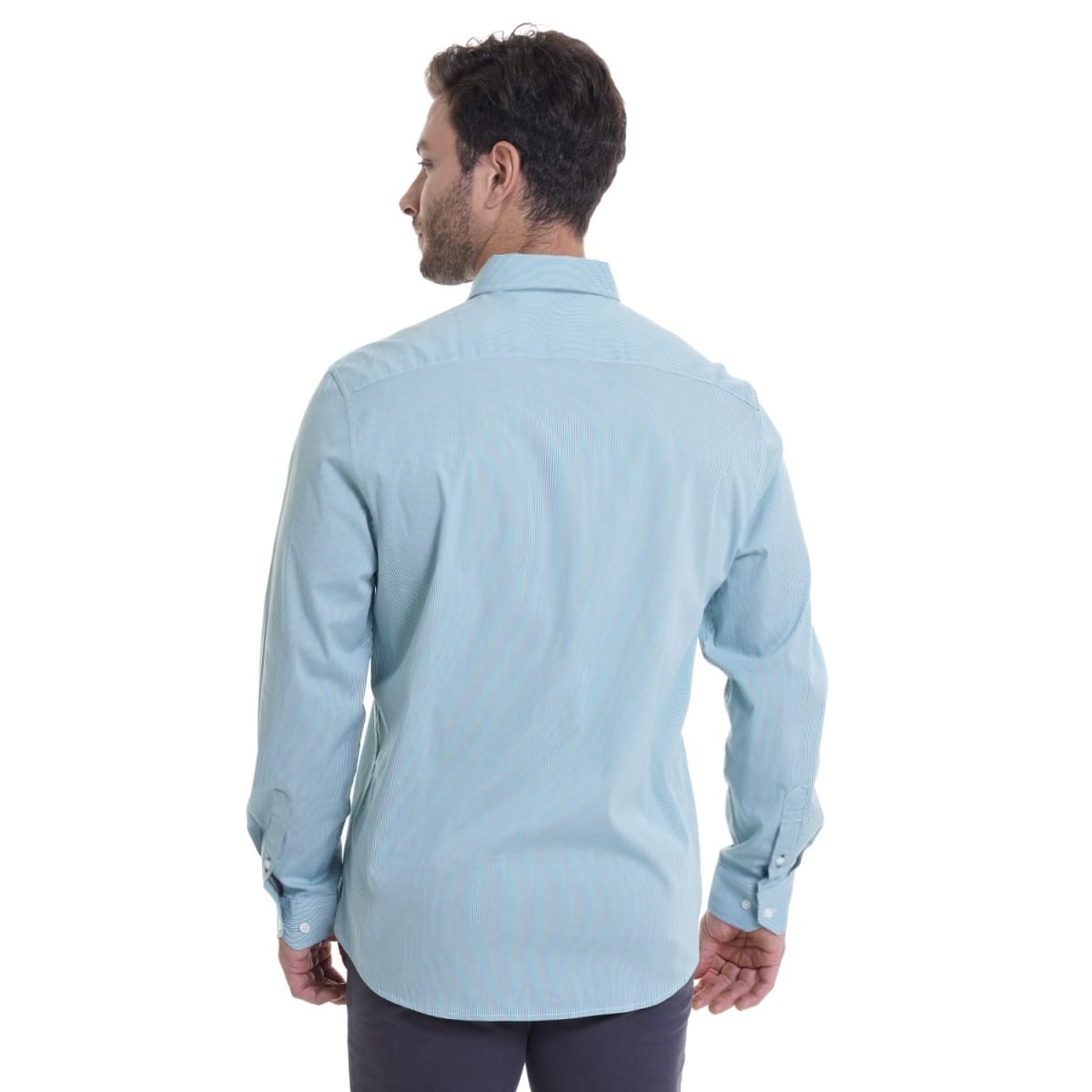 CAMISA MANGA LARGA MICRO CUADRO HOMBRE COMFORT TECH PETROLEO LI202N0162