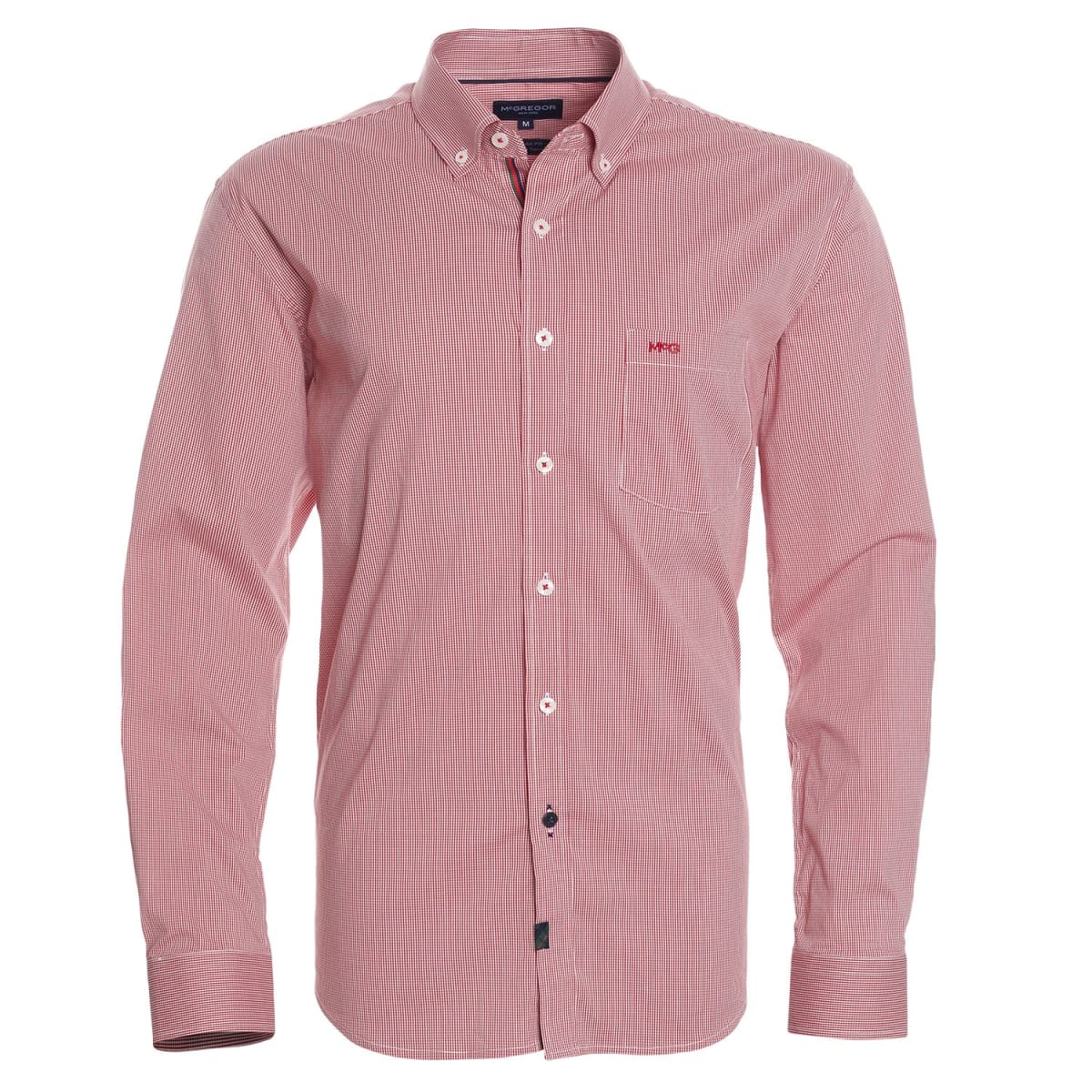 CAMISA MANGA LARGA MICRO CUADRO HOMBRE COMFORT TECH ROJO LI202N5544