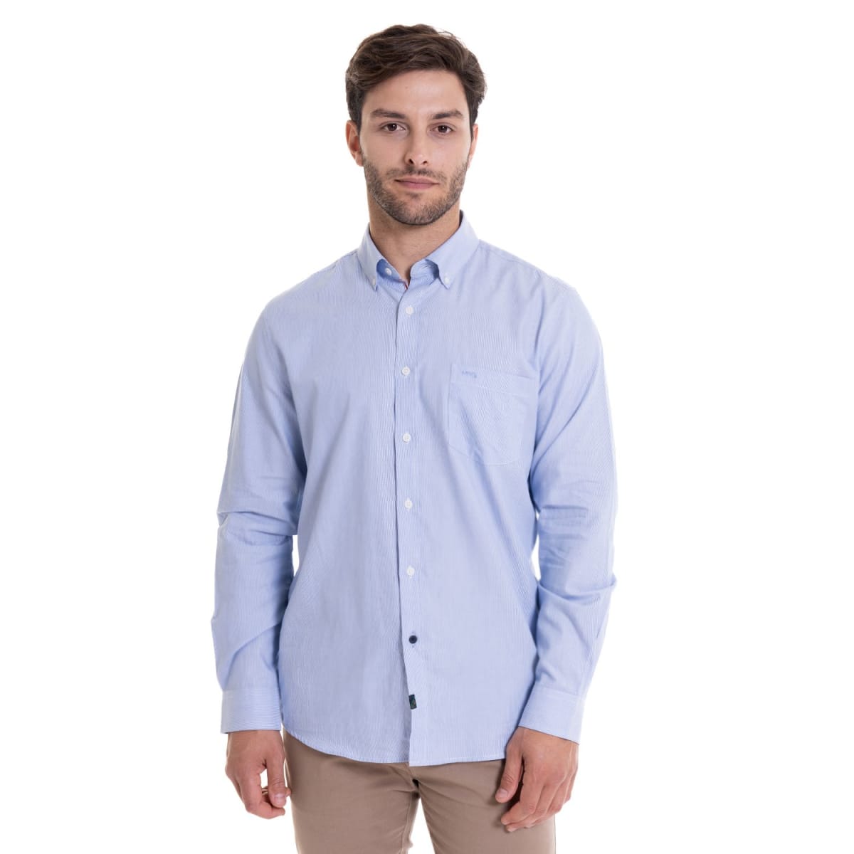 CAMISA MANGA LARGA DOBBY COMFORT FIT HOMBRE CELESTE MGLI01016N5701