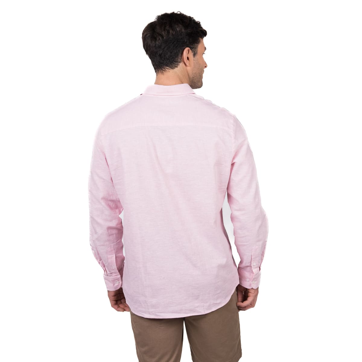 CAMISA MANGA LARGA LINO HOMBRE ROSADA V5040N0502