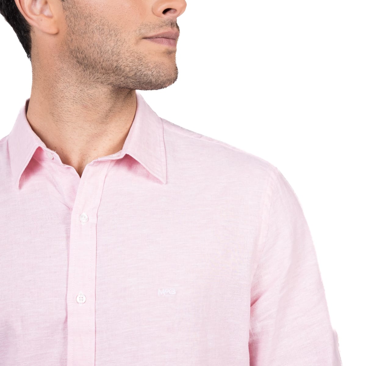 CAMISA MANGA LARGA LINO HOMBRE ROSADA V5040N0503