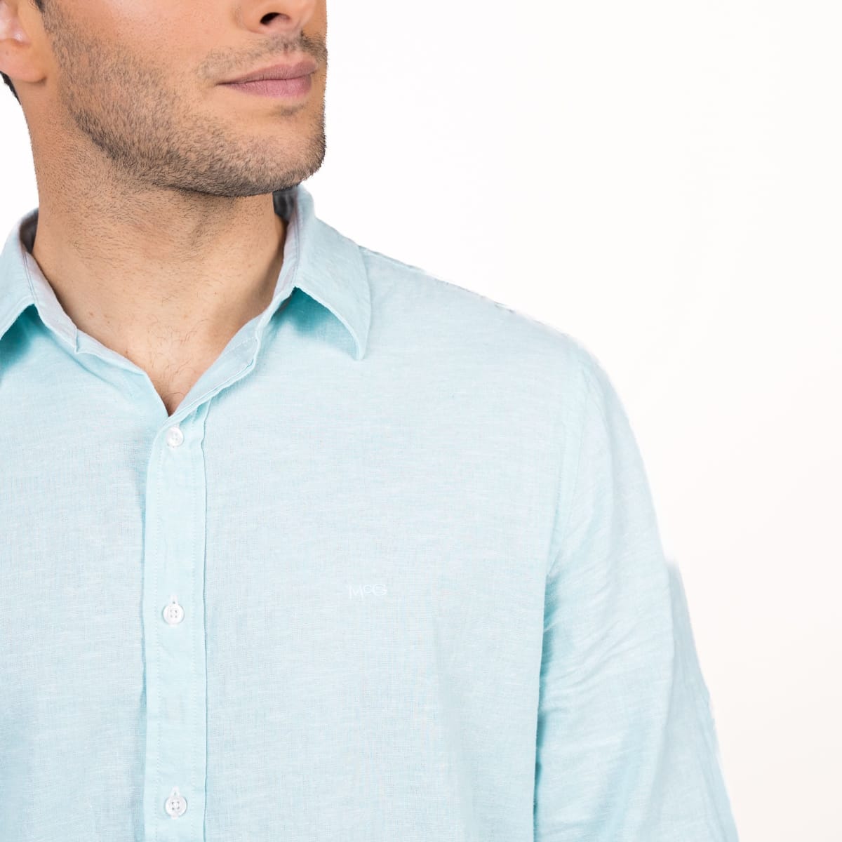 CAMISA MANGA LARGA LINO HOMBRE CELESTE V5040N0703