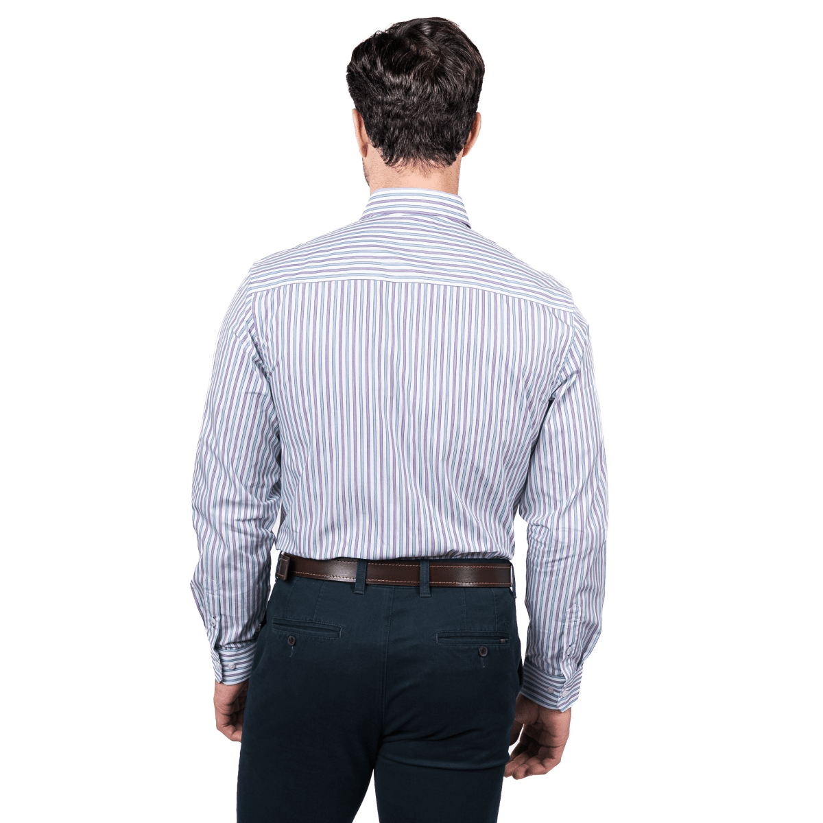 CAMISA MANGA LARGA LISTADA LILA V5105N5602