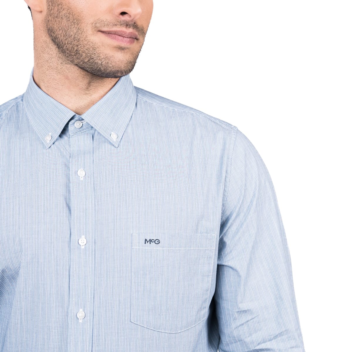 CAMISA MANGA LARGA LISTADA AZUL V5105N5773